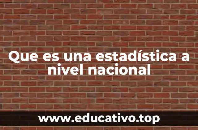 Que es una estadística a nivel nacional