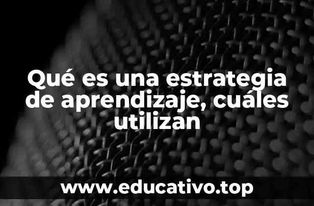 Qué es una estrategia de aprendizaje, cuáles utilizan
