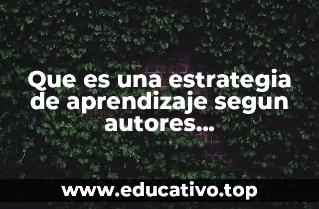 Que es una estrategia de aprendizaje segun autores contemporaneos