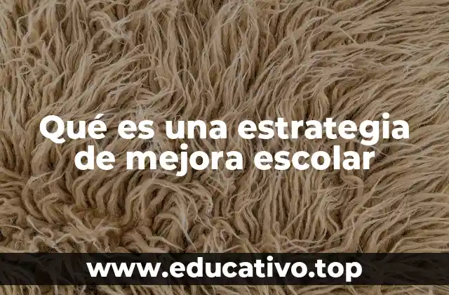 Qué es una estrategia de mejora escolar