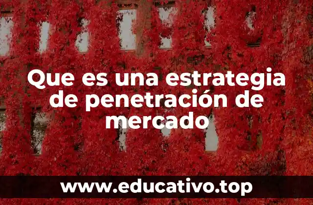 Que es una estrategia de penetración de mercado