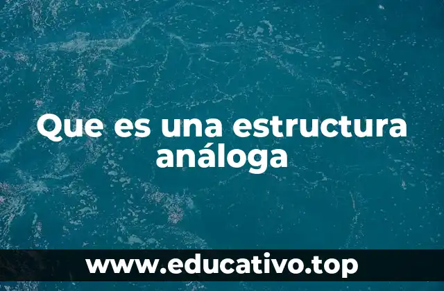 Que es una estructura análoga