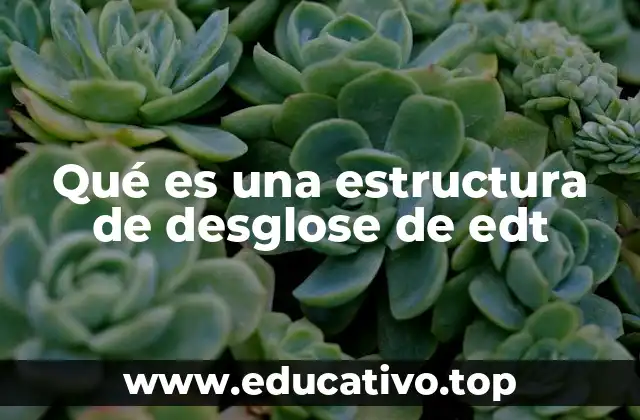 Qué es una estructura de desglose de edt