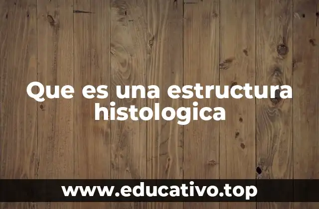 Que es una estructura histologica