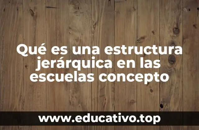 Qué es una estructura jerárquica en las escuelas concepto