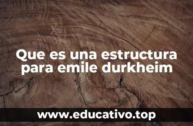 Que es una estructura para emile durkheim