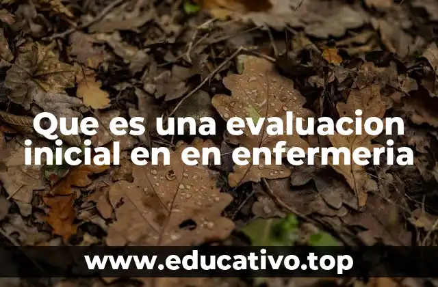 Que es una evaluacion inicial en en enfermeria