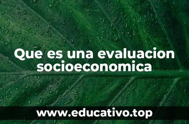 Que es una evaluacion socioeconomica