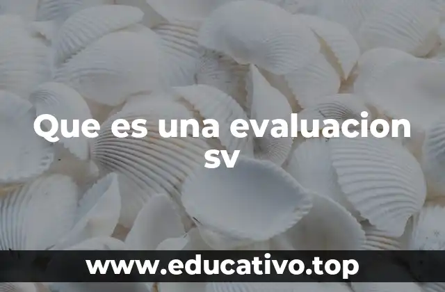 Que es una evaluacion sv