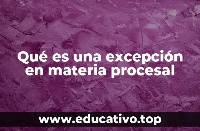 Qué es una excepción en materia procesal