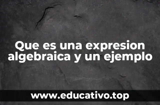 Que es una expresion algebraica y un ejemplo