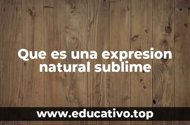 Que es una expresion natural sublime