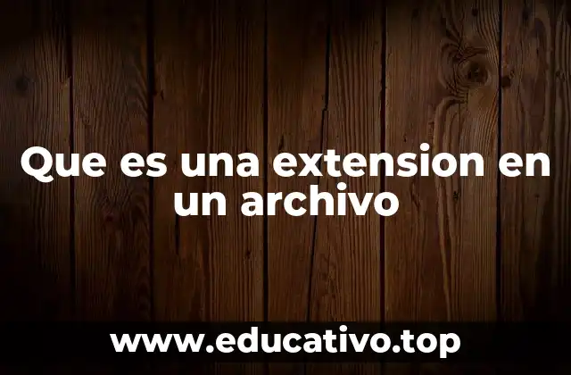 Que es una extension en un archivo