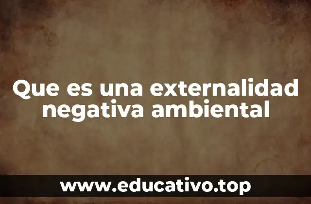 Que es una externalidad negativa ambiental
