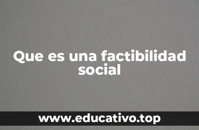 Que es una factibilidad social