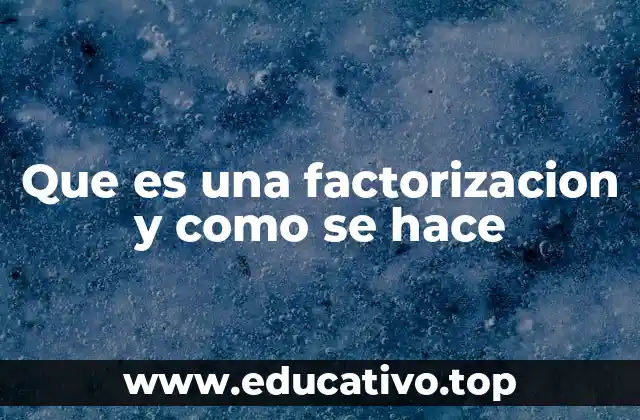 Que es una factorizacion y como se hace
