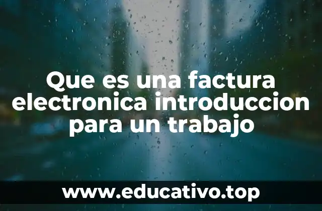 Que es una factura electronica introduccion para un trabajo