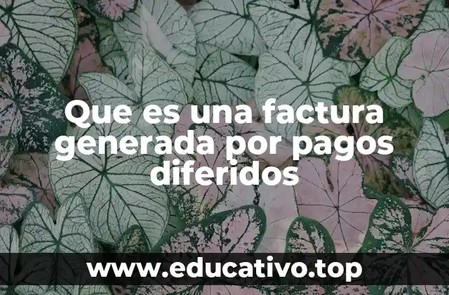 Que es una factura generada por pagos diferidos