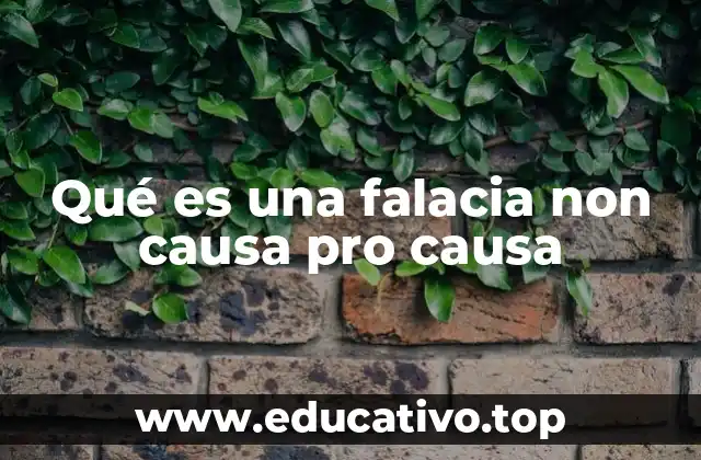 Qué es una falacia non causa pro causa