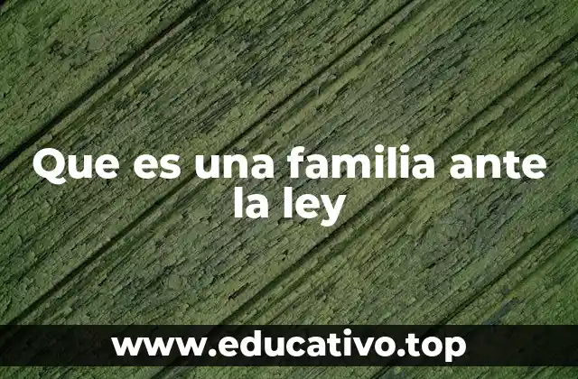 Que es una familia ante la ley