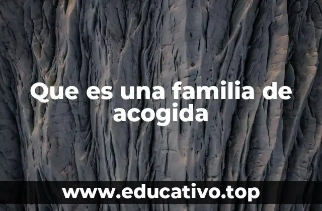 Que es una familia de acogida