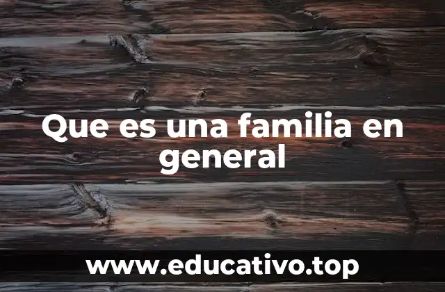 Que es una familia en general