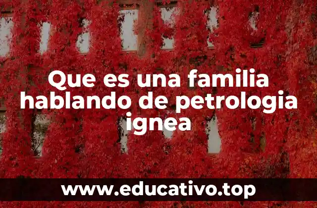 Que es una familia hablando de petrologia ignea