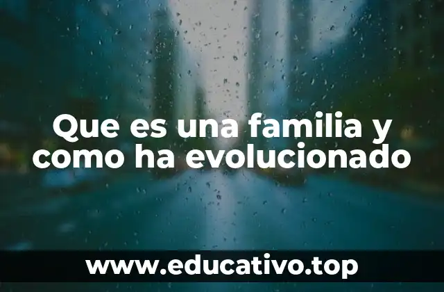 Que es una familia y como ha evolucionado