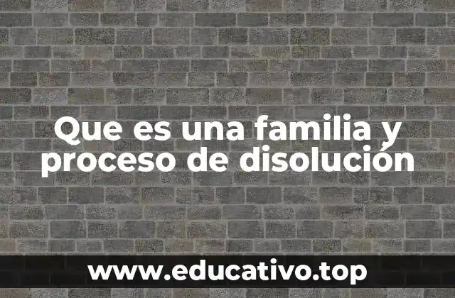 Que es una familia y proceso de disolución