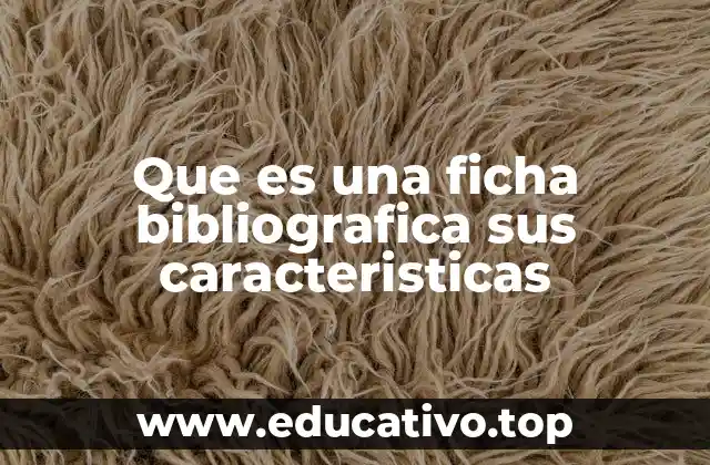 Que es una ficha bibliografica sus caracteristicas