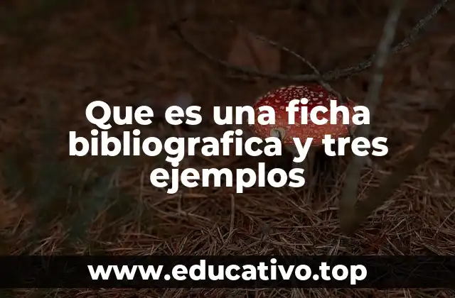 Que es una ficha bibliografica y tres ejemplos
