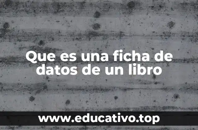 Que es una ficha de datos de un libro