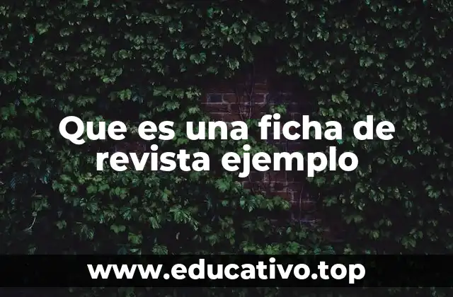 Que es una ficha de revista ejemplo