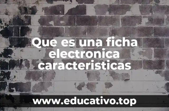 Que es una ficha electronica caracteristicas