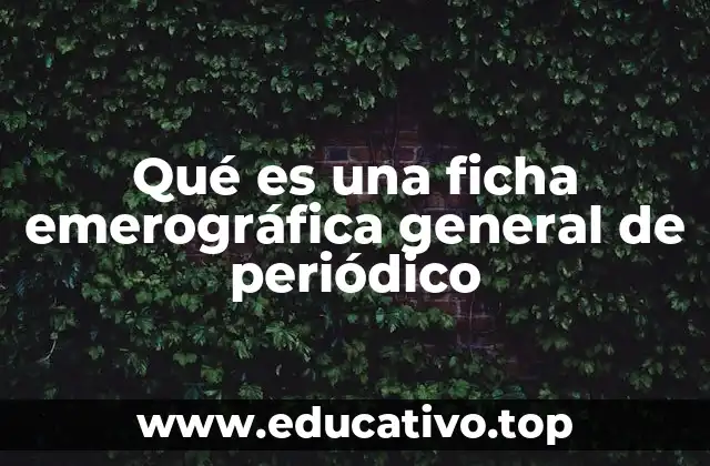 Qué es una ficha emerográfica general de periódico