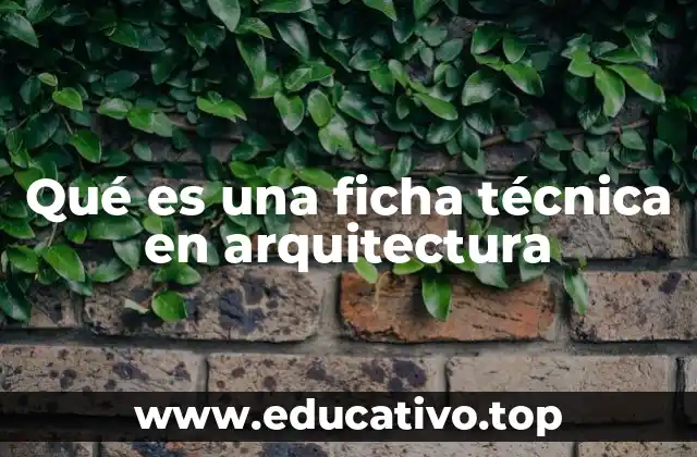 Qué es una ficha técnica en arquitectura