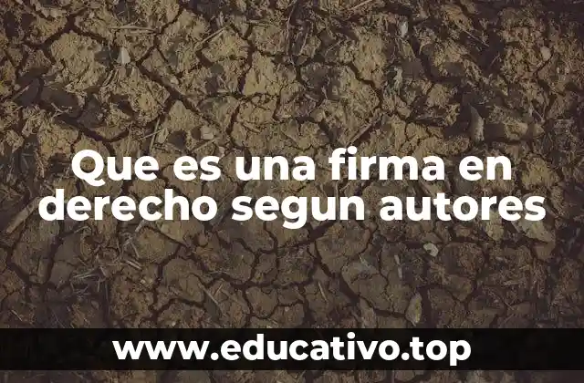 Que es una firma en derecho segun autores