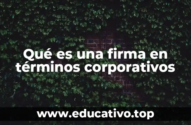 Qué es una firma en términos corporativos