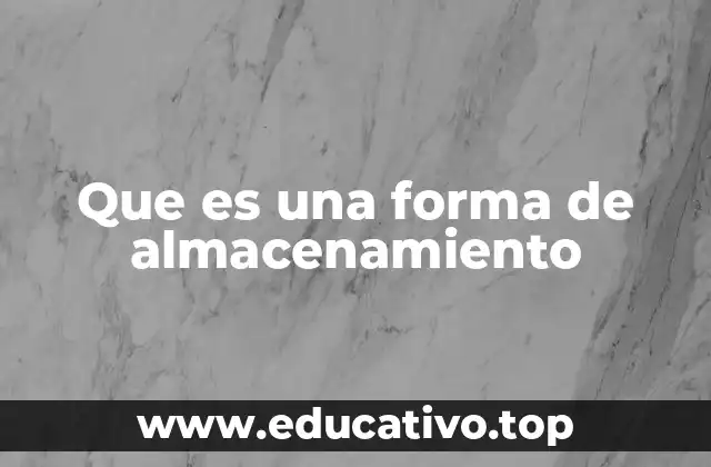 Que es una forma de almacenamiento