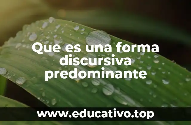 Que es una forma discursiva predominante
