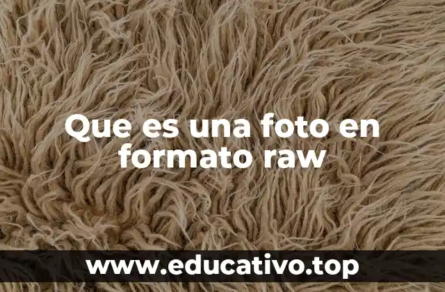 Que es una foto en formato raw