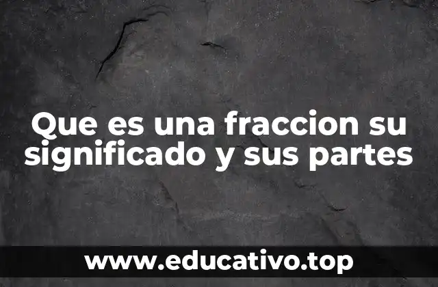 Que es una fraccion su significado y sus partes