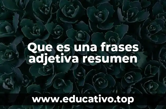 Que es una frases adjetiva resumen