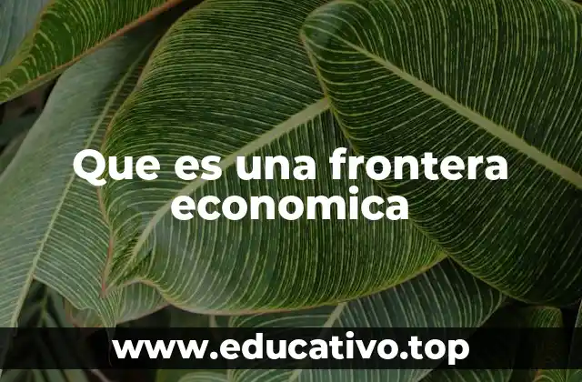 Que es una frontera economica
