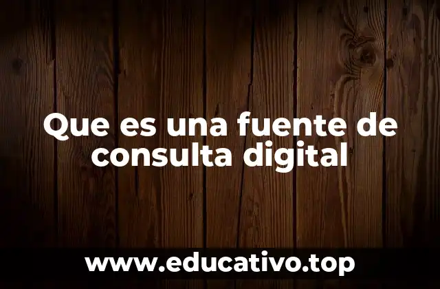 Que es una fuente de consulta digital