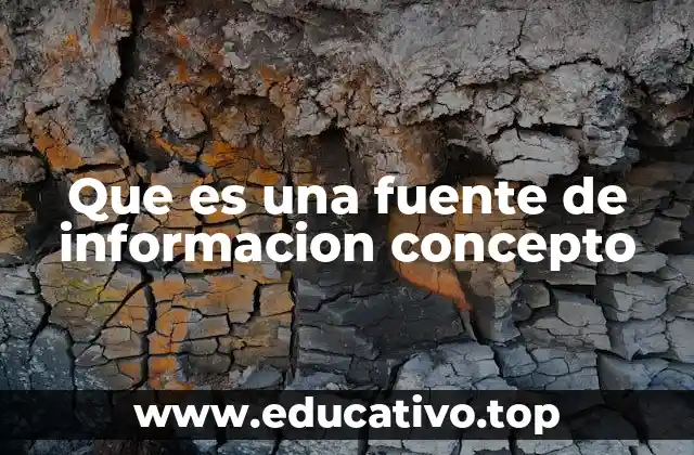 Que es una fuente de informacion concepto