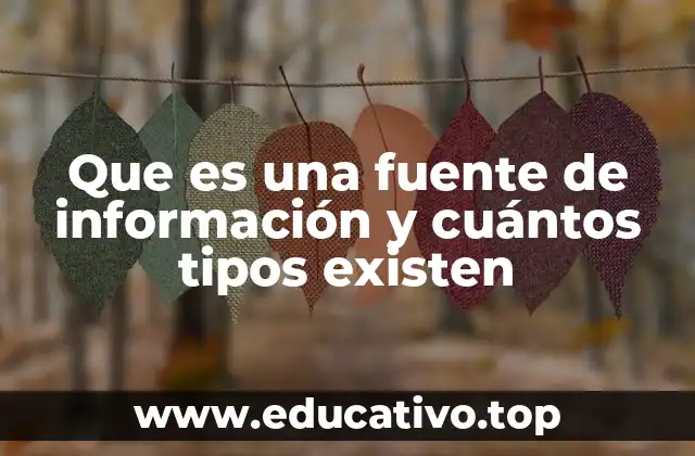 Que es una fuente de información y cuántos tipos existen