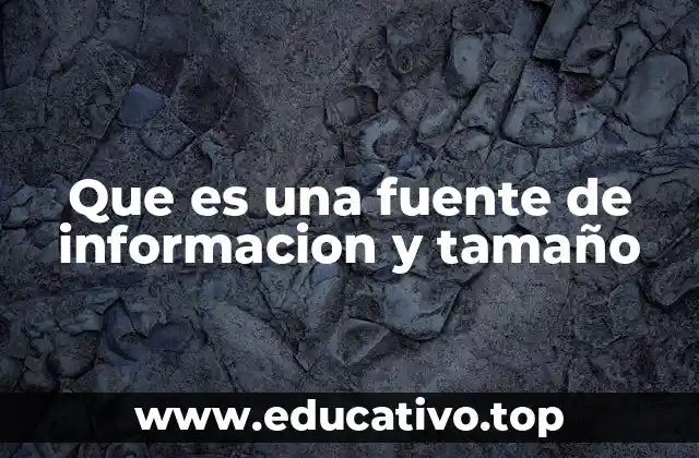 Que es una fuente de informacion y tamaño