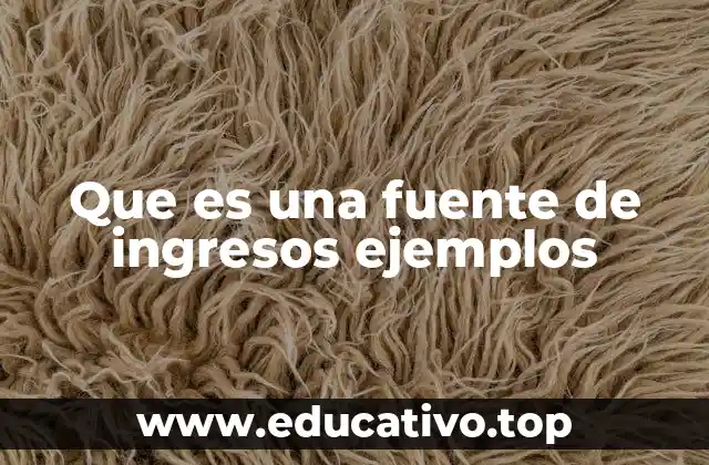 Que es una fuente de ingresos ejemplos