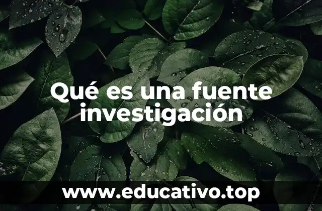 Qué es una fuente investigación